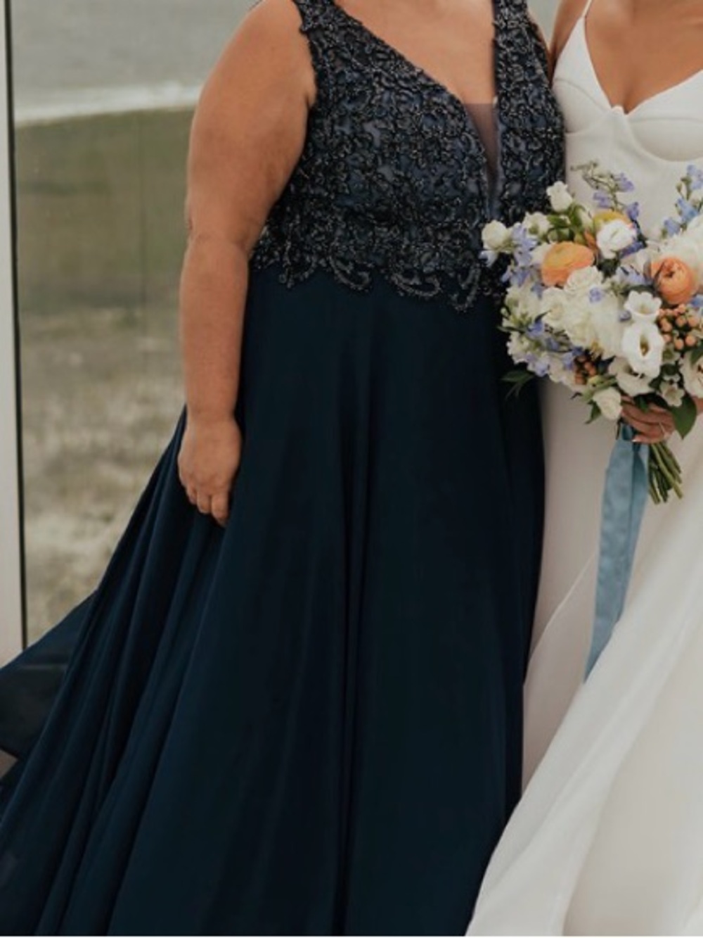Mother of the bride/groom gown by Dave & Johnny Navy Blue Lace Maxi Dress